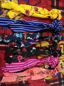 Set Of 6 Scarf Scrunchies Beautiful Designs