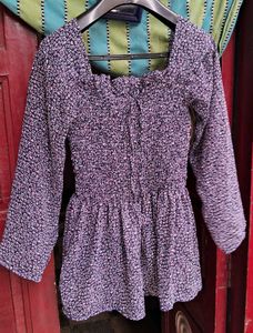 Floral Print Smocked Top