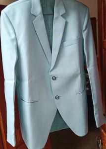Sku Blue Party Wear Coat