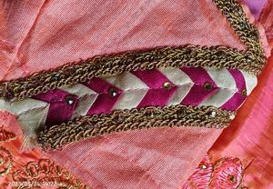 Peach Saree with Embroidered Blouse