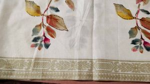 Beautiful White Sari With Blouse Piece