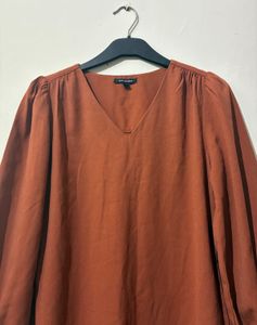 Belted Brown Midi Dress