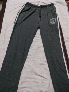 Gray Lounge Pants with White Stripe
