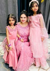 Elegant Pink Embroidered Gown