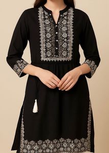 Black Embroidered Kurti