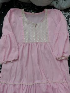 Pink Top with Lace Detail