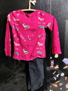 Pink Graphic Tee set