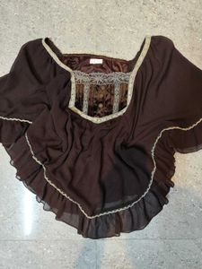 Brown Ruffle Lolita Top