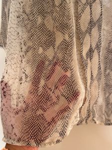 Snakeskin Print Sheer Blouse