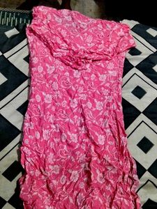 Pink Floral Print Kurti