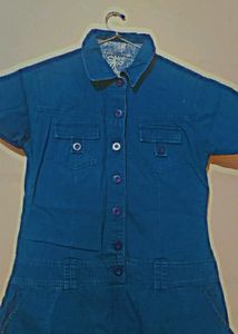 Dark Blue Denim One Piece / Size - Xl