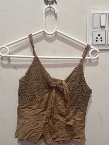 Brown Knit Top