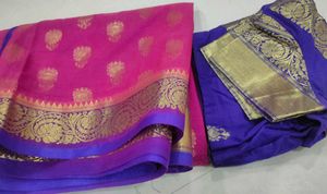 Pink &amp; Blue Banarasi  Saree