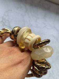 Ladies Thick Goldish Brass Coloured Bracelet Acces