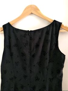 Vintage Black Sleeveless Midi Dress