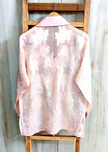 Floral Sheer Button-Down Shirt Size-42