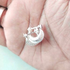 Handcrafted Silver Blue Dimond Bali Stud Earrings
