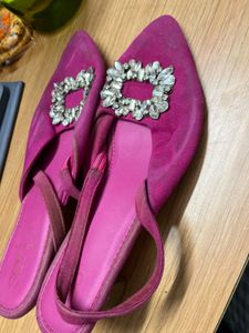 Pink Embellished Flats