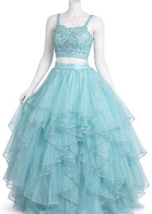 Aqua Two-Piece Party Lehenga