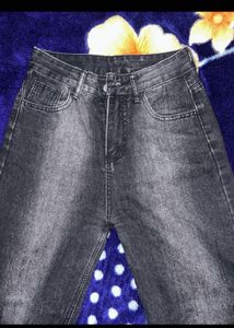 Charcoal Straight Leg Denim Jeans