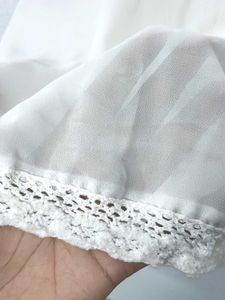 Sheer White Ruffle Sleeve Top