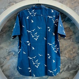 Blue Bird Print Shirt