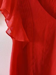 Forever New Red Ruffle Sleeve Top