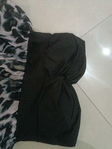 Chic Strapless Animal Print Dress