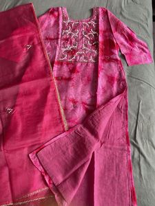 Pink Embroidered Kurta Set
