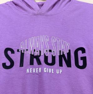 Purple Graphic Print Hoodie