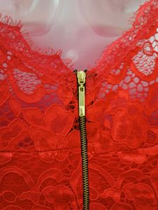 Red Lace Sleeveless Dress