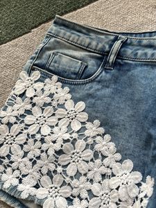 Denim Floral Shorts