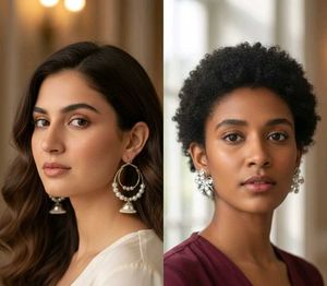 New 2 pairs ofSparkling Silver Tone Earring Set