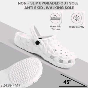 White Geometric Clogs
