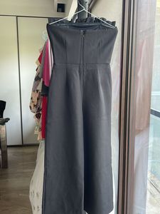 Black Ruffle Strapless Jumpsuit