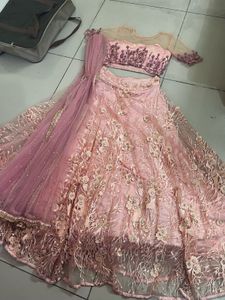 Elegant Pink Embroidered Lehenga Choli