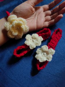 Crocheted Flower Wristlets