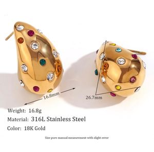 Diamond Studded 18K Gold Plated Studs