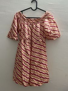 Girly Pink Dress || Long Top Style || S-M || AJIO