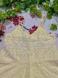 Bohemian Yellow Embroidered Peplum Top