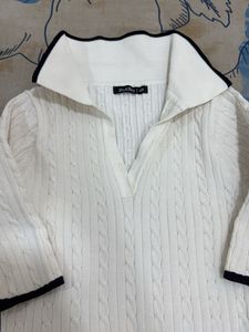 Cute White Knit Top