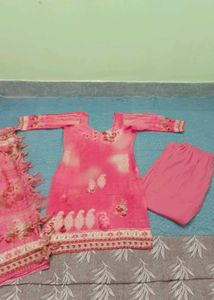 Pink Floral Printed Kurta Set