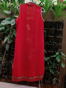 Red Sequin Duster Vest