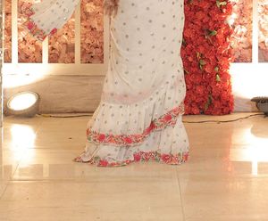 Elegant White Floral Saree