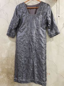 Grey Embellished Kurti