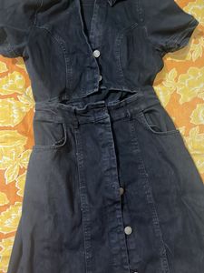 Cute Denim Cutout Mini Dress