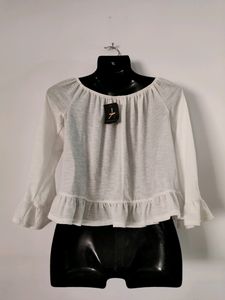 White Ruffle Blouse