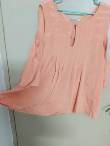 Peach Cold Shoulder Top