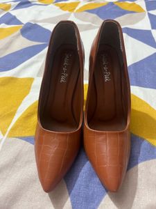 Brown Crocodile Heels