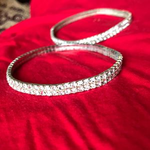 2 In 1 Fully Diamond Studed Anklets. Can Be Used As Bracelet Also . Good Quality